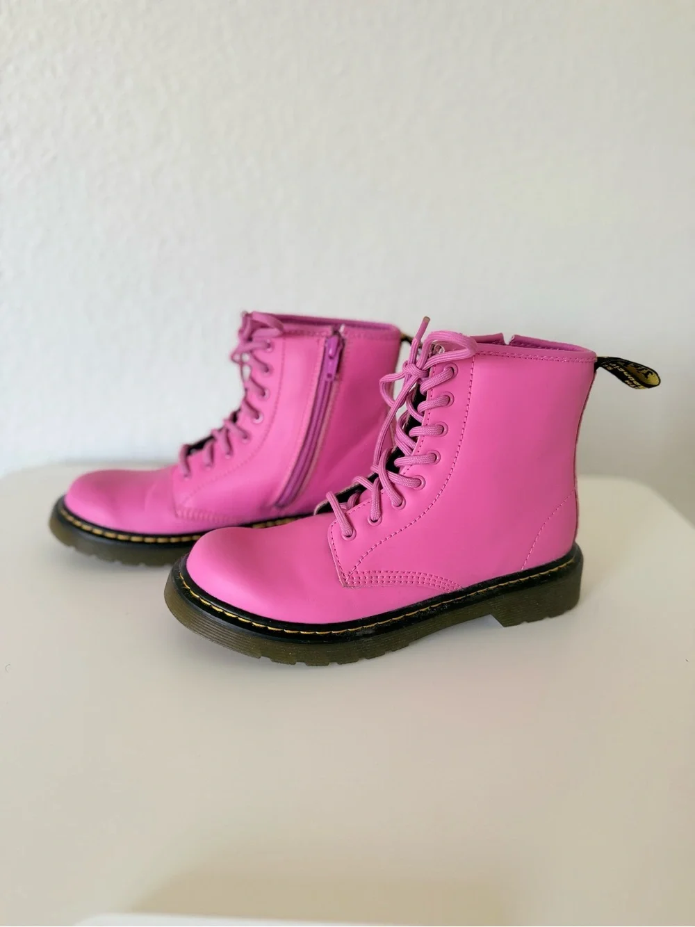 Girls Dr. Martens Junior 1460 Pink Lace-Up Combat Boots